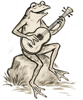 Frog playing the guitar
